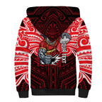Custom Dolphins Sherpa Hoodie Dolphin Warrior Polynesia Islander Rugby Mascot