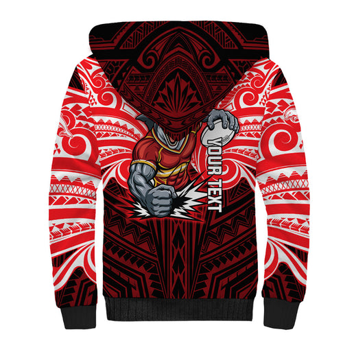 Custom Dolphins Sherpa Hoodie Dolphin Warrior Polynesia Islander Rugby Mascot