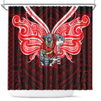 Custom Dolphins Shower Curtain Dolphin Warrior Polynesia Islander Rugby Mascot