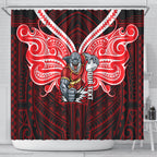 Custom Dolphins Shower Curtain Dolphin Warrior Polynesia Islander Rugby Mascot