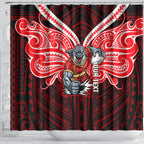 Custom Dolphins Shower Curtain Dolphin Warrior Polynesia Islander Rugby Mascot