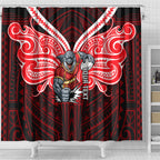Custom Dolphins Shower Curtain Dolphin Warrior Polynesia Islander Rugby Mascot