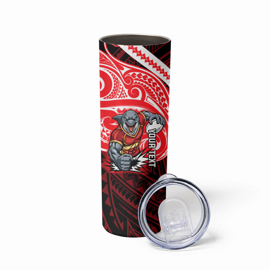 Custom Dolphins Skinny Tumbler Dolphin Warrior Polynesia Islander Rugby Mascot