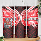 Custom Dolphins Skinny Tumbler Dolphin Warrior Polynesia Islander Rugby Mascot