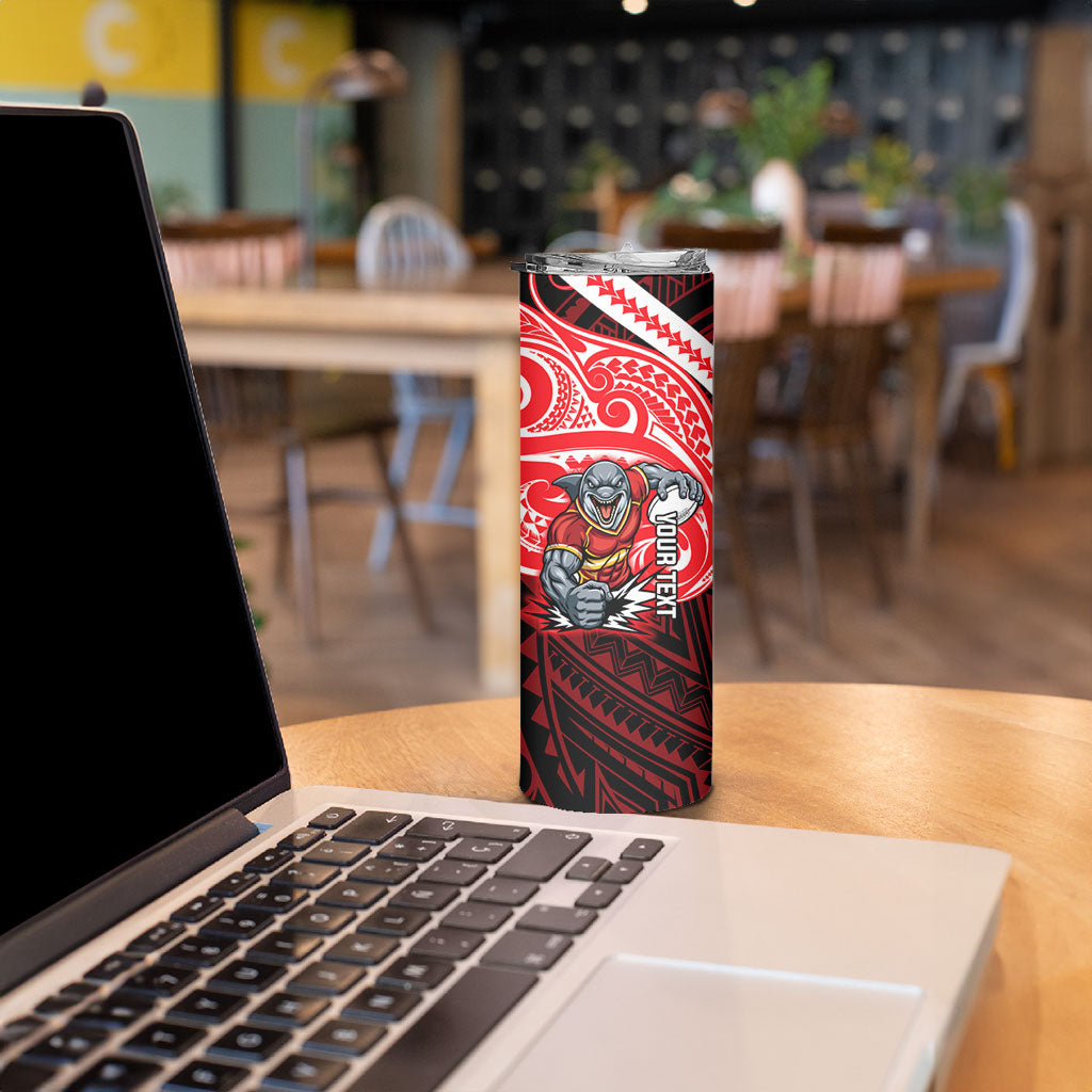 Custom Dolphins Skinny Tumbler Dolphin Warrior Polynesia Islander Rugby Mascot