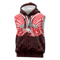 Custom Dolphins Sleeveless Hoodie Dolphin Warrior Polynesia Islander Rugby Mascot