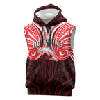 Custom Dolphins Sleeveless Hoodie Dolphin Warrior Polynesia Islander Rugby Mascot