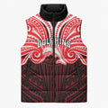 Custom Dolphins Sleeveless Puffer Jacket Dolphin Warrior Polynesia Islander Rugby Mascot