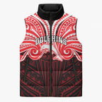 Custom Dolphins Sleeveless Puffer Jacket Dolphin Warrior Polynesia Islander Rugby Mascot