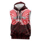 Custom Dolphins Sleeveless Zip Hoodie Dolphin Warrior Polynesia Islander Rugby Mascot