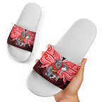 Custom Dolphins Slide Sandals Dolphin Warrior Polynesia Islander Rugby Mascot