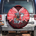 Custom Dolphins Spare Tire Cover Dolphin Warrior Polynesia Islander Rugby Mascot