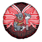 Custom Dolphins Spare Tire Cover Dolphin Warrior Polynesia Islander Rugby Mascot