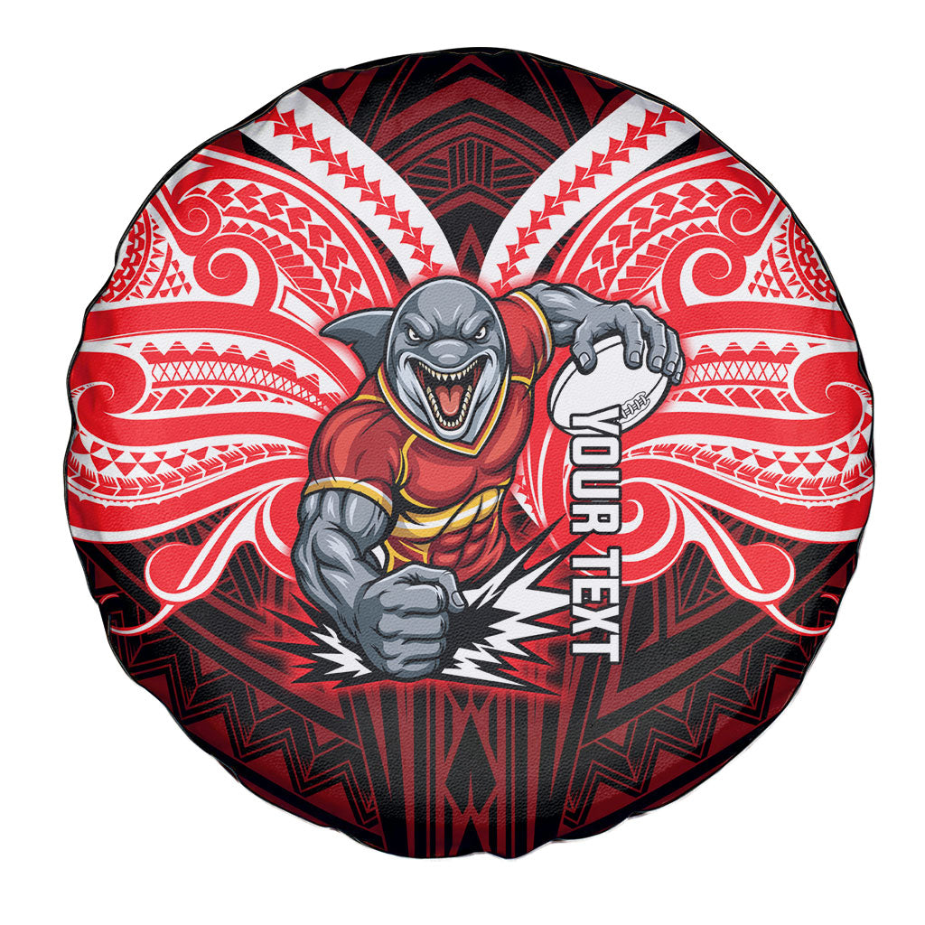 Custom Dolphins Spare Tire Cover Dolphin Warrior Polynesia Islander Rugby Mascot