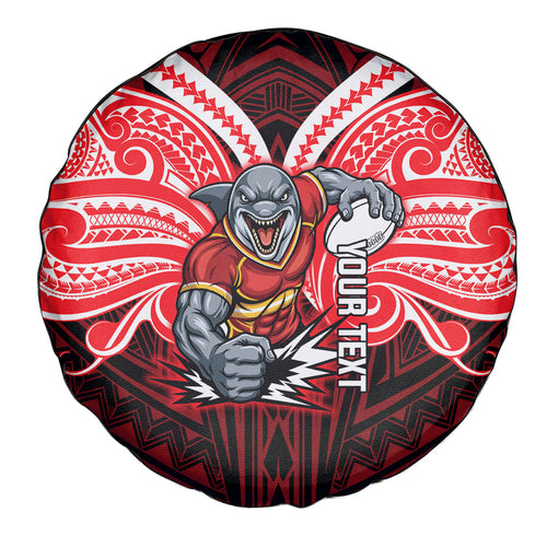 Custom Dolphins Spare Tire Cover Dolphin Warrior Polynesia Islander Rugby Mascot