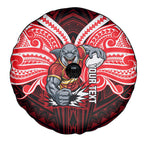 Custom Dolphins Spare Tire Cover Dolphin Warrior Polynesia Islander Rugby Mascot