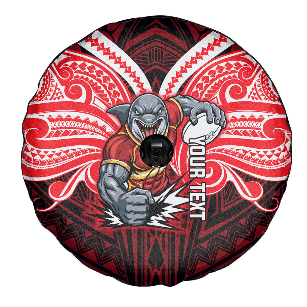 Custom Dolphins Spare Tire Cover Dolphin Warrior Polynesia Islander Rugby Mascot