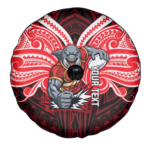 Custom Dolphins Spare Tire Cover Dolphin Warrior Polynesia Islander Rugby Mascot