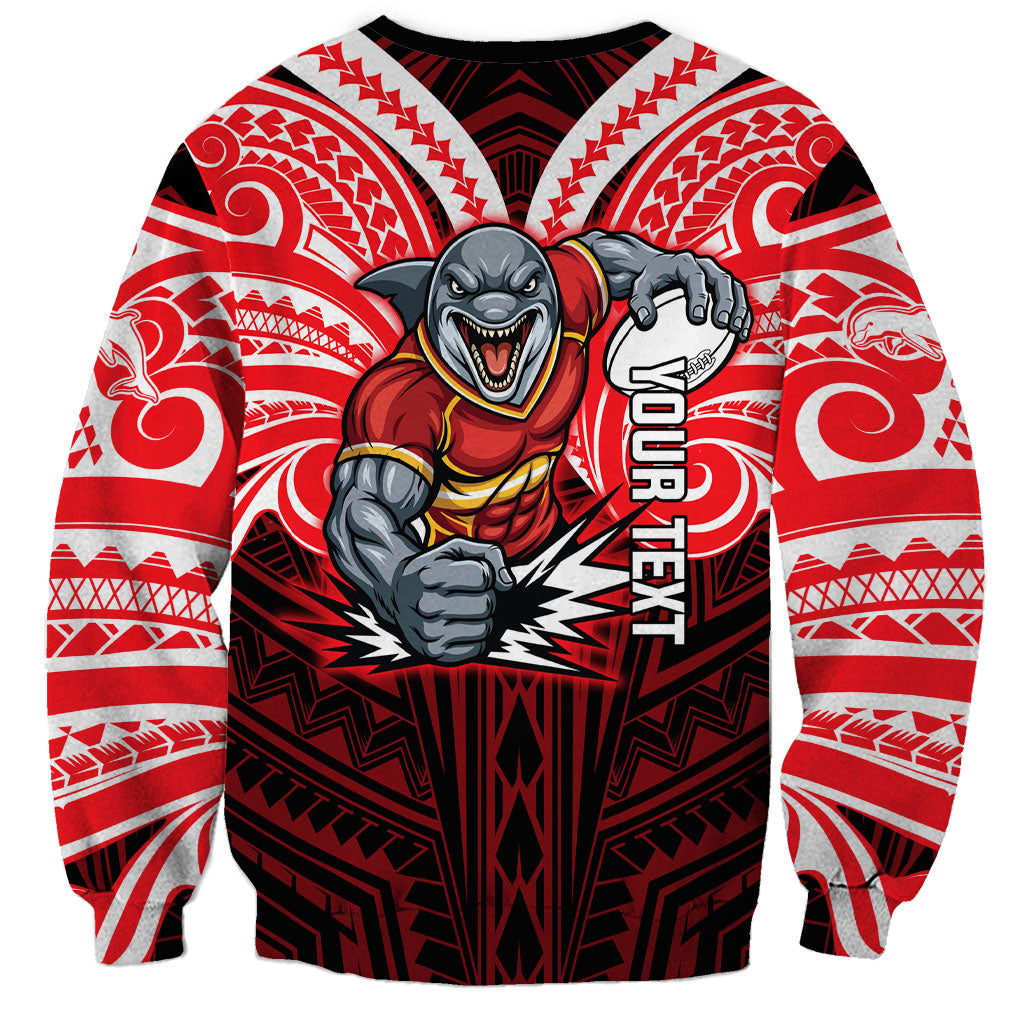 Custom Dolphins Sweatshirt Dolphin Warrior Polynesia Islander Rugby Mascot