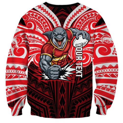Custom Dolphins Sweatshirt Dolphin Warrior Polynesia Islander Rugby Mascot