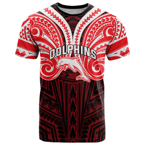 Custom Dolphins T Shirt Dolphin Warrior Polynesia Islander Rugby Mascot