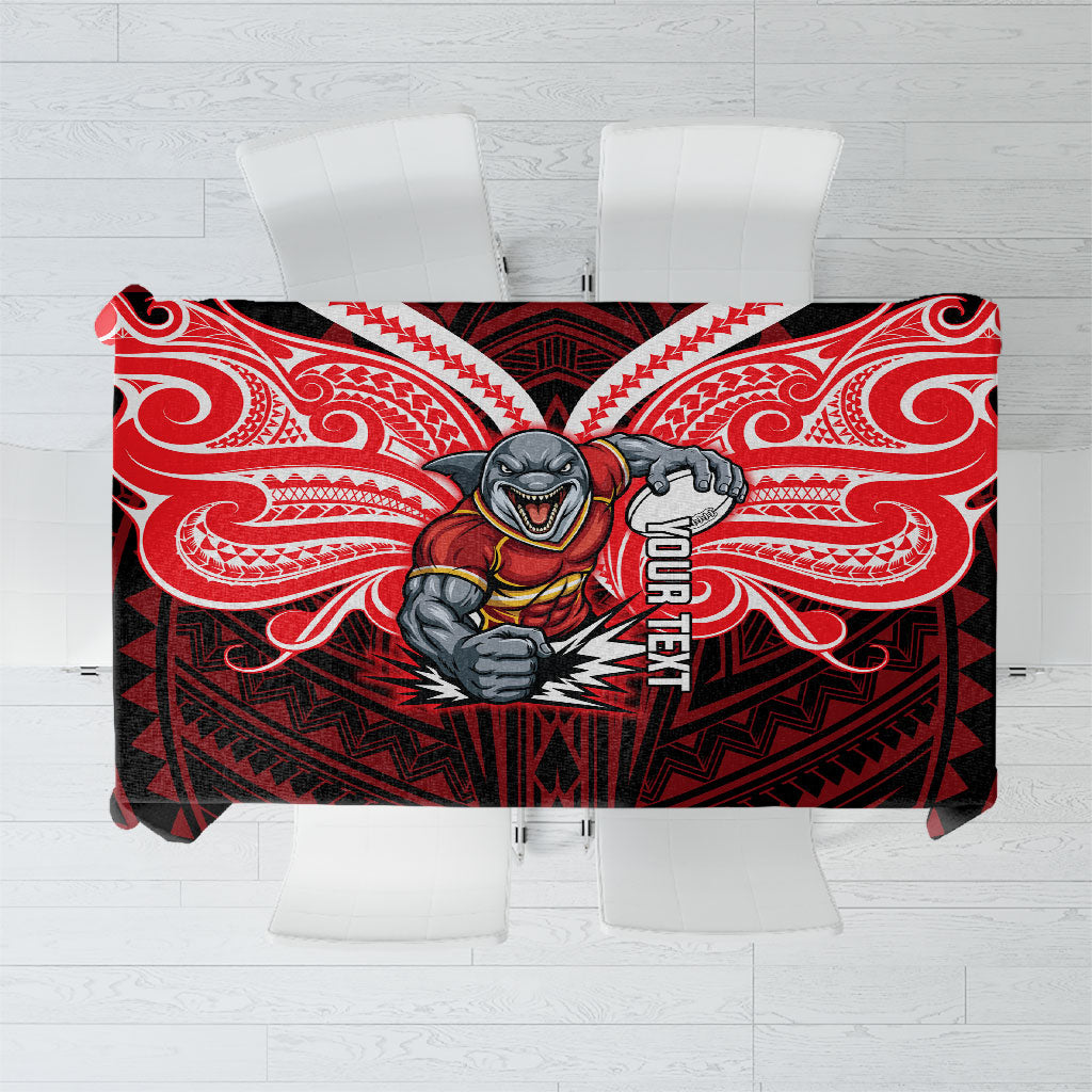 Custom Dolphins Tablecloth Dolphin Warrior Polynesia Islander Rugby Mascot
