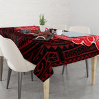Custom Dolphins Tablecloth Dolphin Warrior Polynesia Islander Rugby Mascot