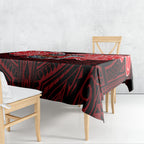 Custom Dolphins Tablecloth Dolphin Warrior Polynesia Islander Rugby Mascot