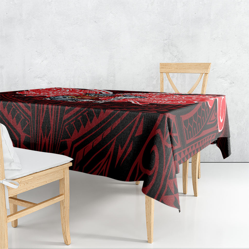Custom Dolphins Tablecloth Dolphin Warrior Polynesia Islander Rugby Mascot