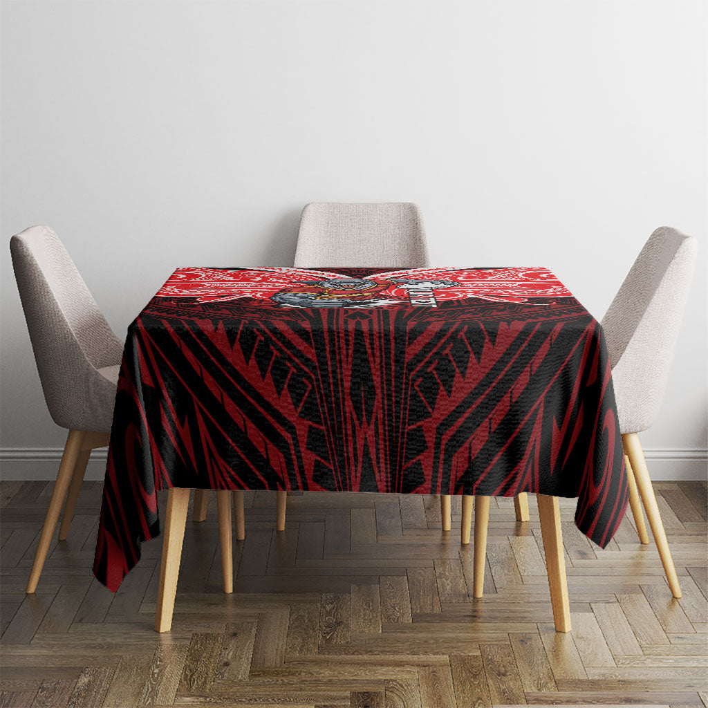 Custom Dolphins Tablecloth Dolphin Warrior Polynesia Islander Rugby Mascot