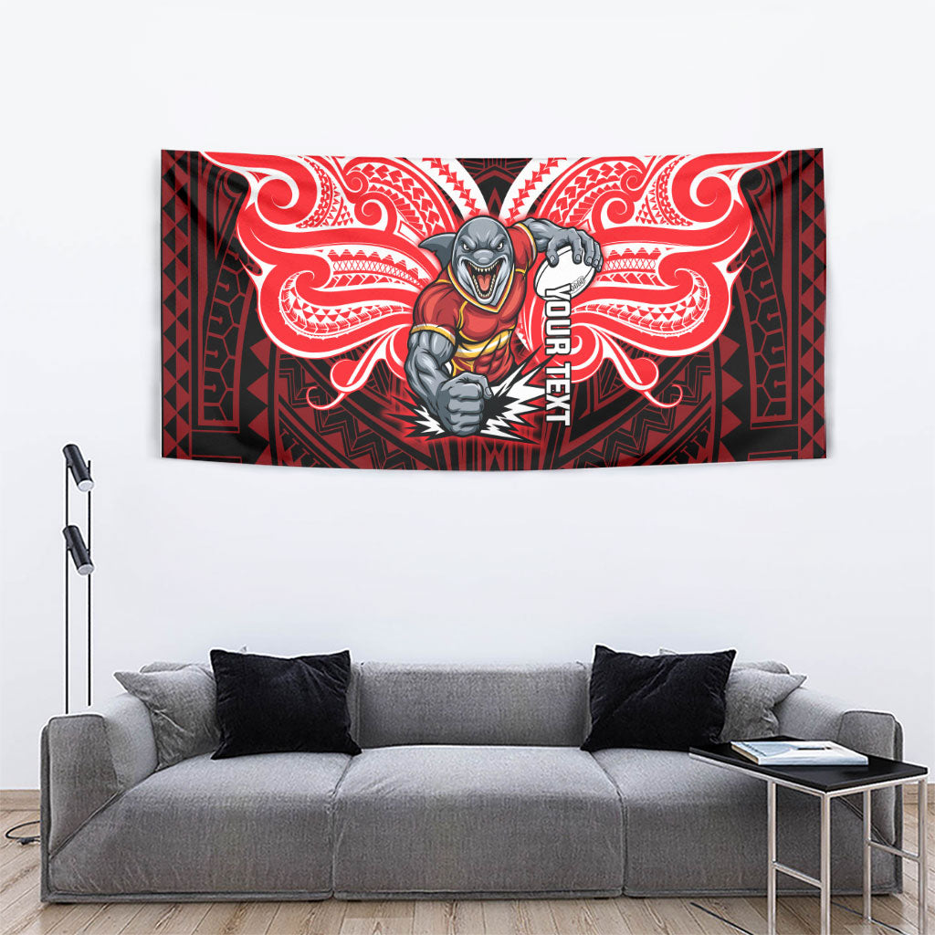 Custom Dolphins Tapestry Dolphin Warrior Polynesia Islander Rugby Mascot