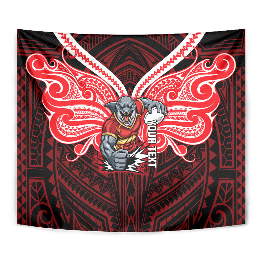 Custom Dolphins Tapestry Dolphin Warrior Polynesia Islander Rugby Mascot