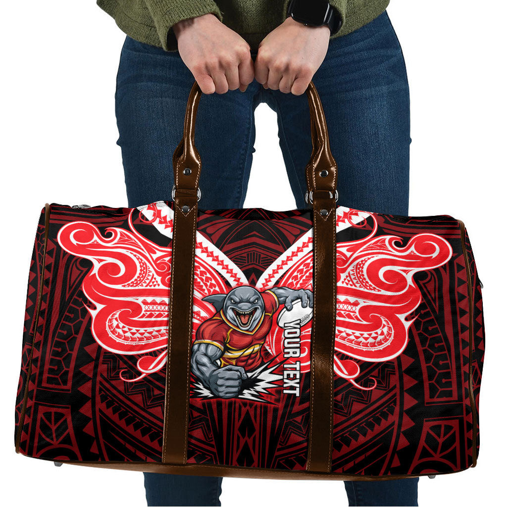 Custom Dolphins Travel Bag Dolphin Warrior Polynesia Islander Rugby Mascot