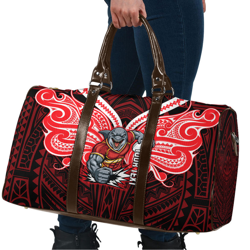 Custom Dolphins Travel Bag Dolphin Warrior Polynesia Islander Rugby Mascot