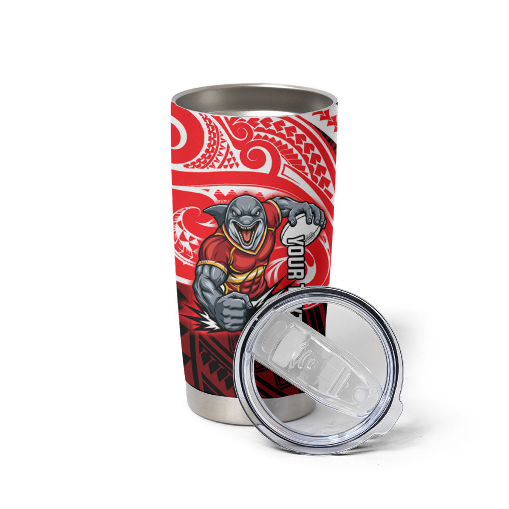 Custom Dolphins Tumbler Cup Dolphin Warrior Polynesia Islander Rugby Mascot