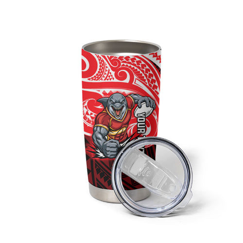 Custom Dolphins Tumbler Cup Dolphin Warrior Polynesia Islander Rugby Mascot