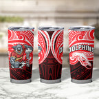 Custom Dolphins Tumbler Cup Dolphin Warrior Polynesia Islander Rugby Mascot