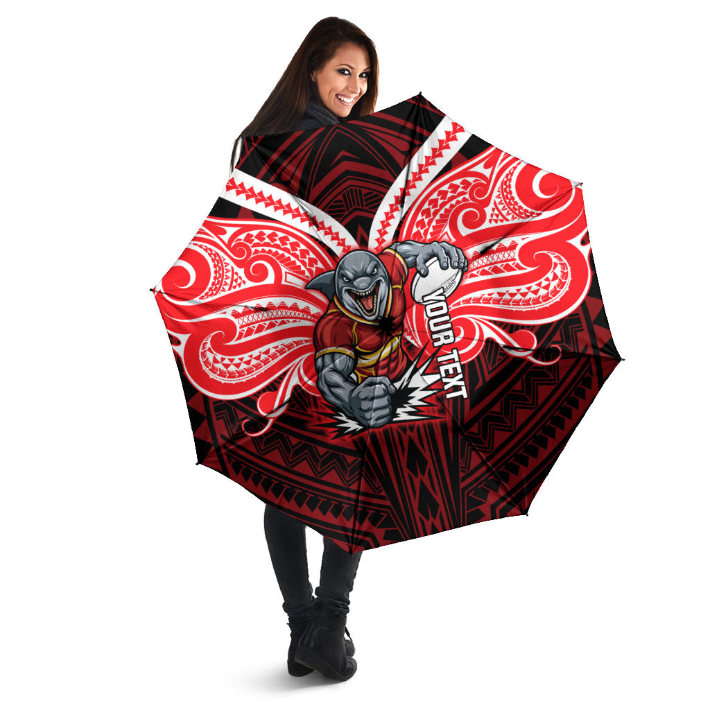 Custom Dolphins Umbrella Dolphin Warrior Polynesia Islander Rugby Mascot