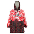 Custom Dolphins Wearable Blanket Hoodie Dolphin Warrior Polynesia Islander Rugby Mascot