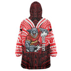 Custom Dolphins Wearable Blanket Hoodie Dolphin Warrior Polynesia Islander Rugby Mascot
