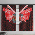 Custom Dolphins Window Curtain Dolphin Warrior Polynesia Islander Rugby Mascot