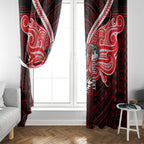 Custom Dolphins Window Curtain Dolphin Warrior Polynesia Islander Rugby Mascot
