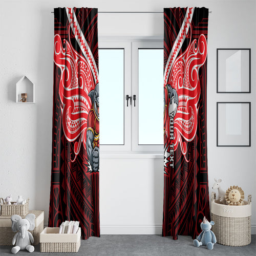 Custom Dolphins Window Curtain Dolphin Warrior Polynesia Islander Rugby Mascot