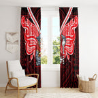 Custom Dolphins Window Curtain Dolphin Warrior Polynesia Islander Rugby Mascot
