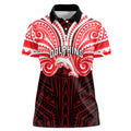 Custom Dolphins Women Polo Shirt Dolphin Warrior Polynesia Islander Rugby Mascot