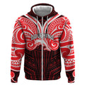 Custom Dolphins Zip Hoodie Dolphin Warrior Polynesia Islander Rugby Mascot