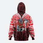 Custom Dolphins Zip Hoodie Dolphin Warrior Polynesia Islander Rugby Mascot
