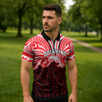 Custom Dolphins Zipper Polo Shirt Dolphin Warrior Polynesia Islander Rugby Mascot