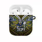Custom North Queensland Cowboys AirPods Case Bull Warrior Polynesia Islander Rugby Mascot