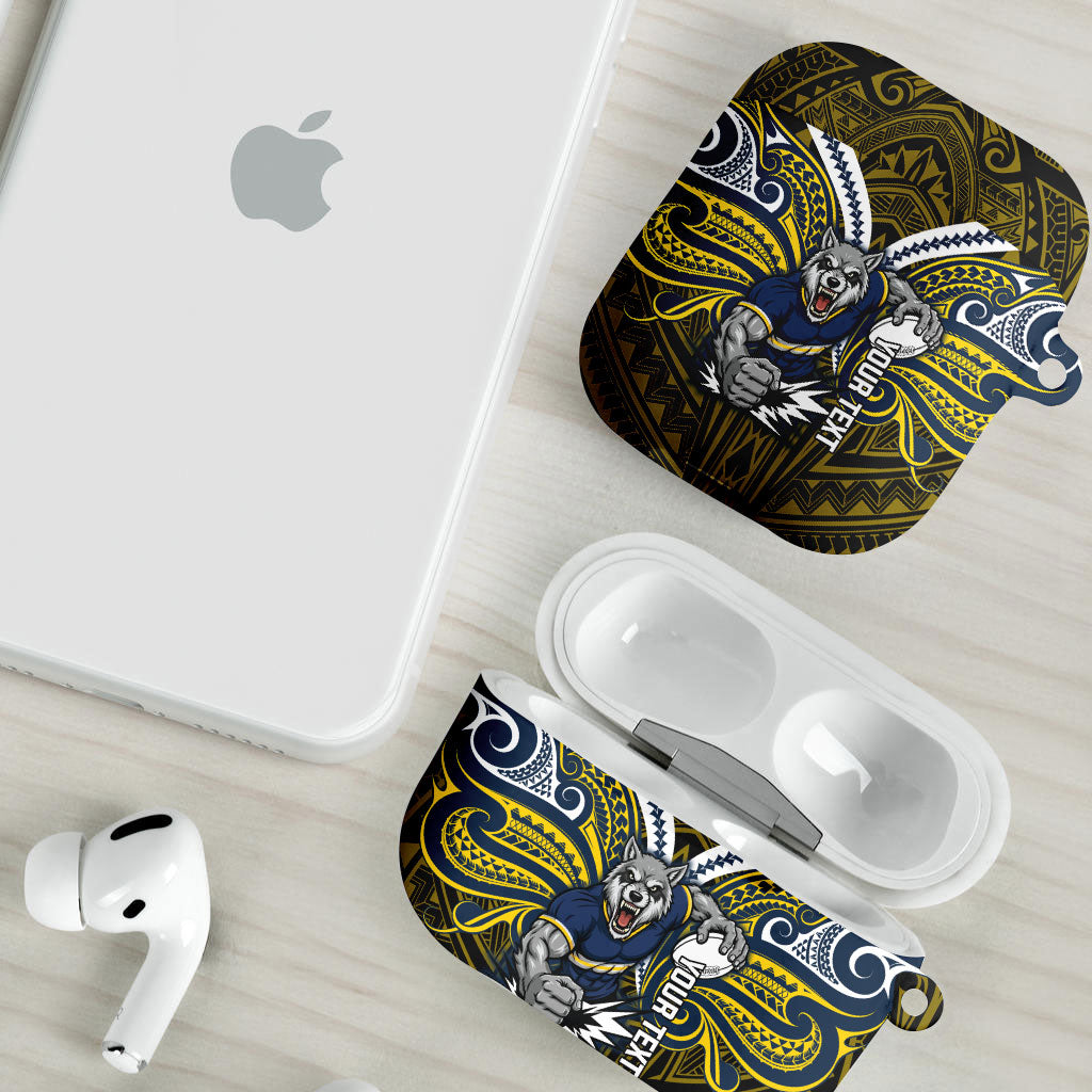 Custom North Queensland Cowboys AirPods Case Bull Warrior Polynesia Islander Rugby Mascot
